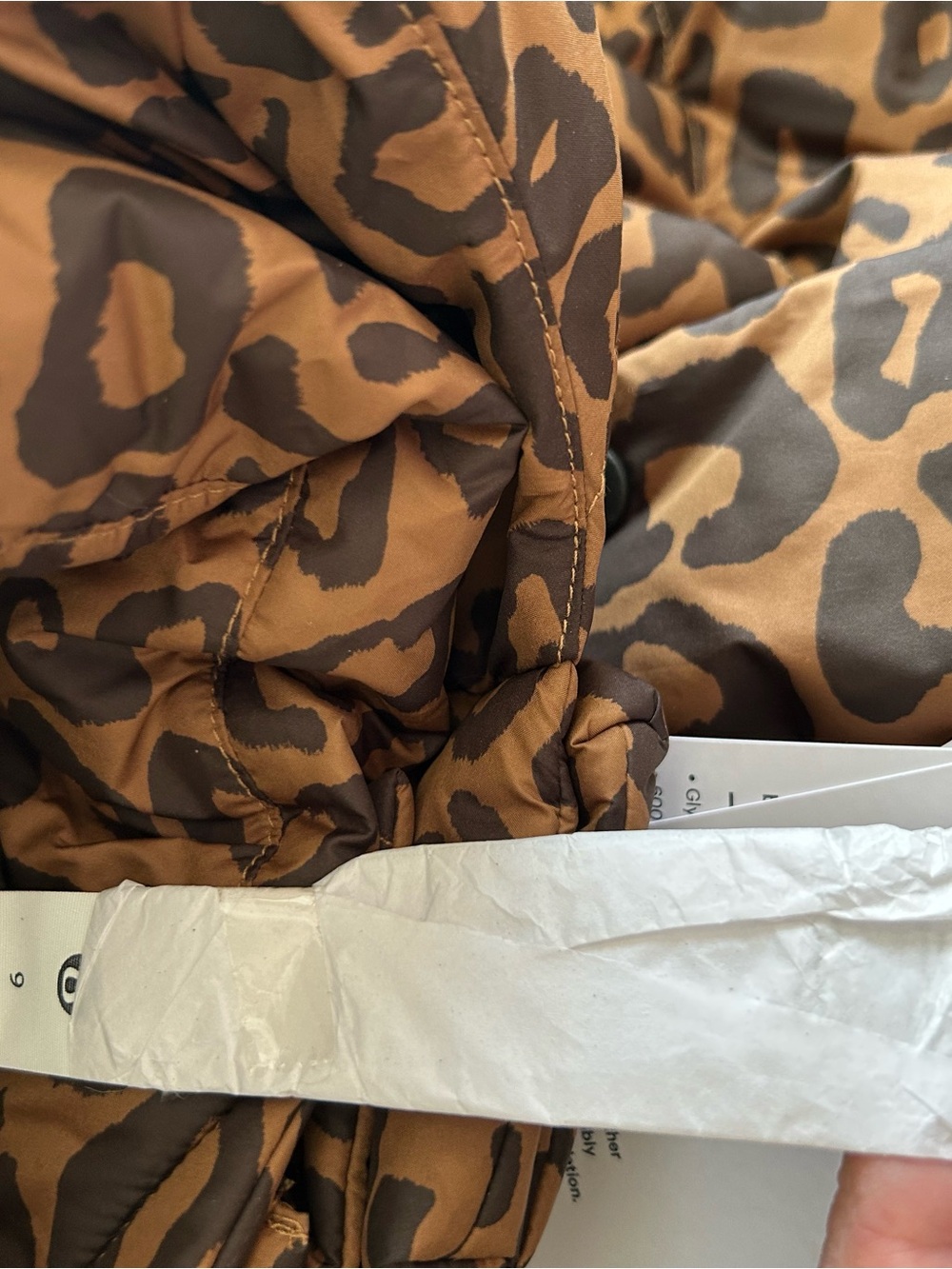 lululemon Wunder Puff Leopard Print Puffer Jacket - Brown & Black Size 6 - Picture 8 of 10